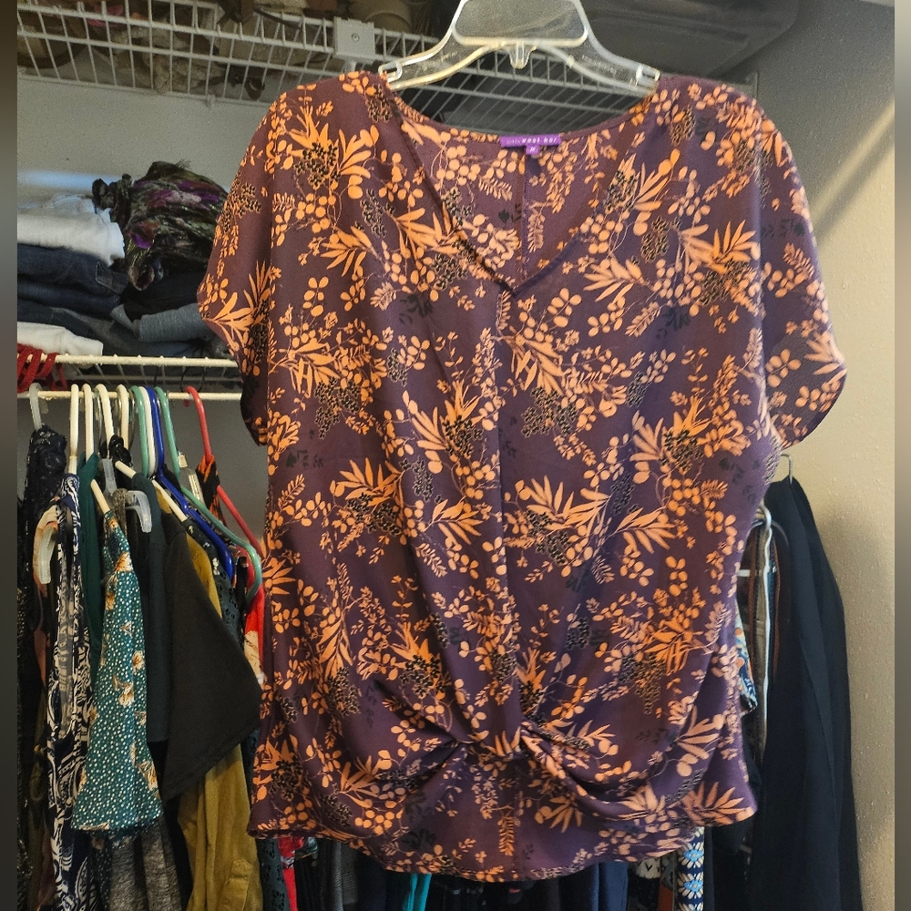 Purple Floral Women's Top